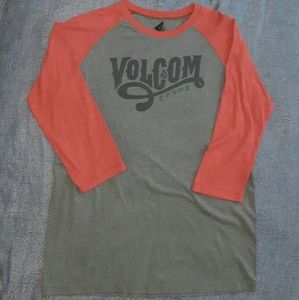VOLCOM shirt gray and red large